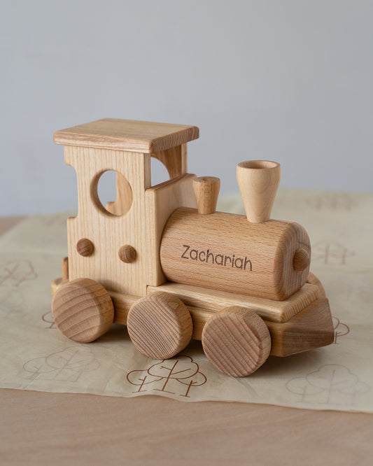 Classic Train and Wooden Building Blocks