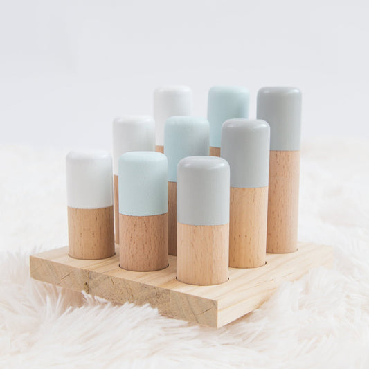 Perfectly Imperfect Blue Wooden Peg Board