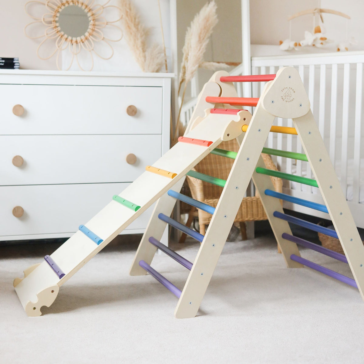 Montessori Furniture Indoor Foldable Climbing Triangle and Slide