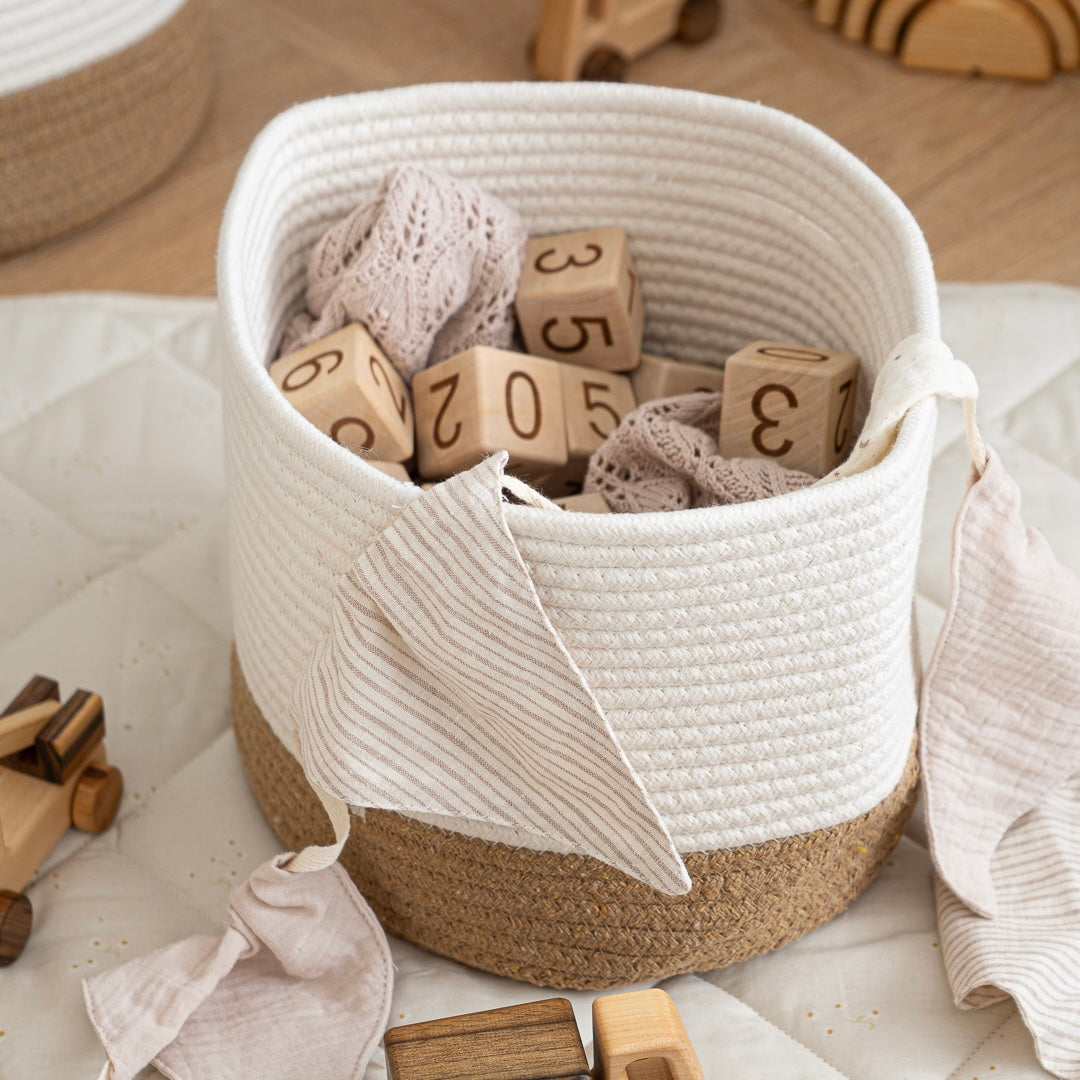 Set of 3 Large Cotton Rope Baskets for Toy Storage and Nursery Decor