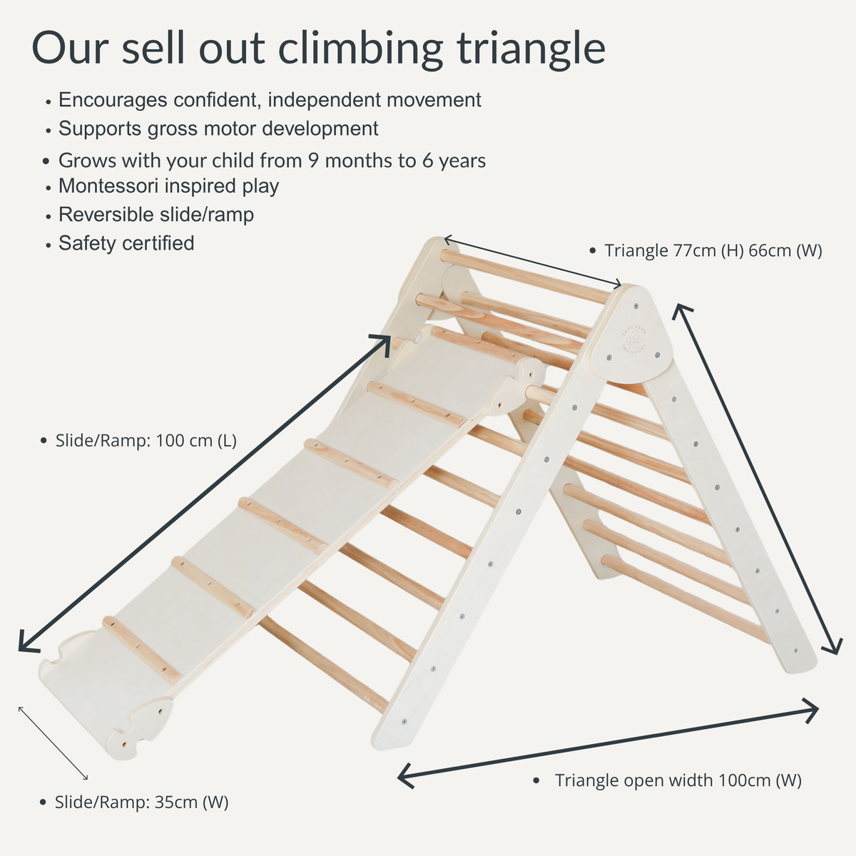 Montessori Furniture Indoor Foldable Climbing Triangle and Slide