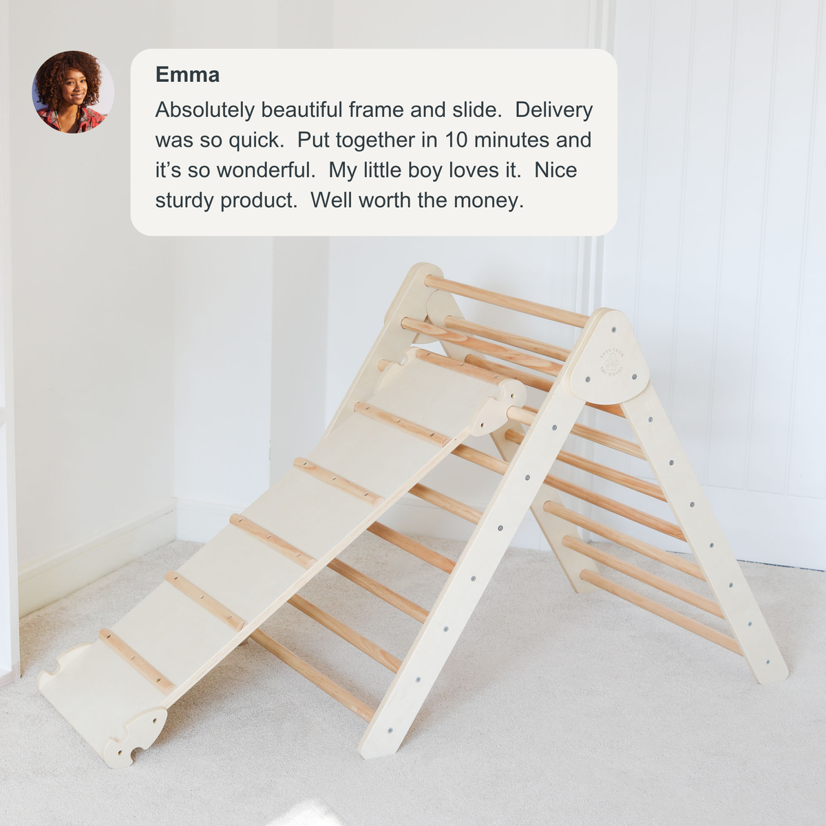 Montessori Furniture Indoor Foldable Climbing Triangle and Slide