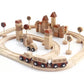 Wooden Natural Play Train Track & Block Set