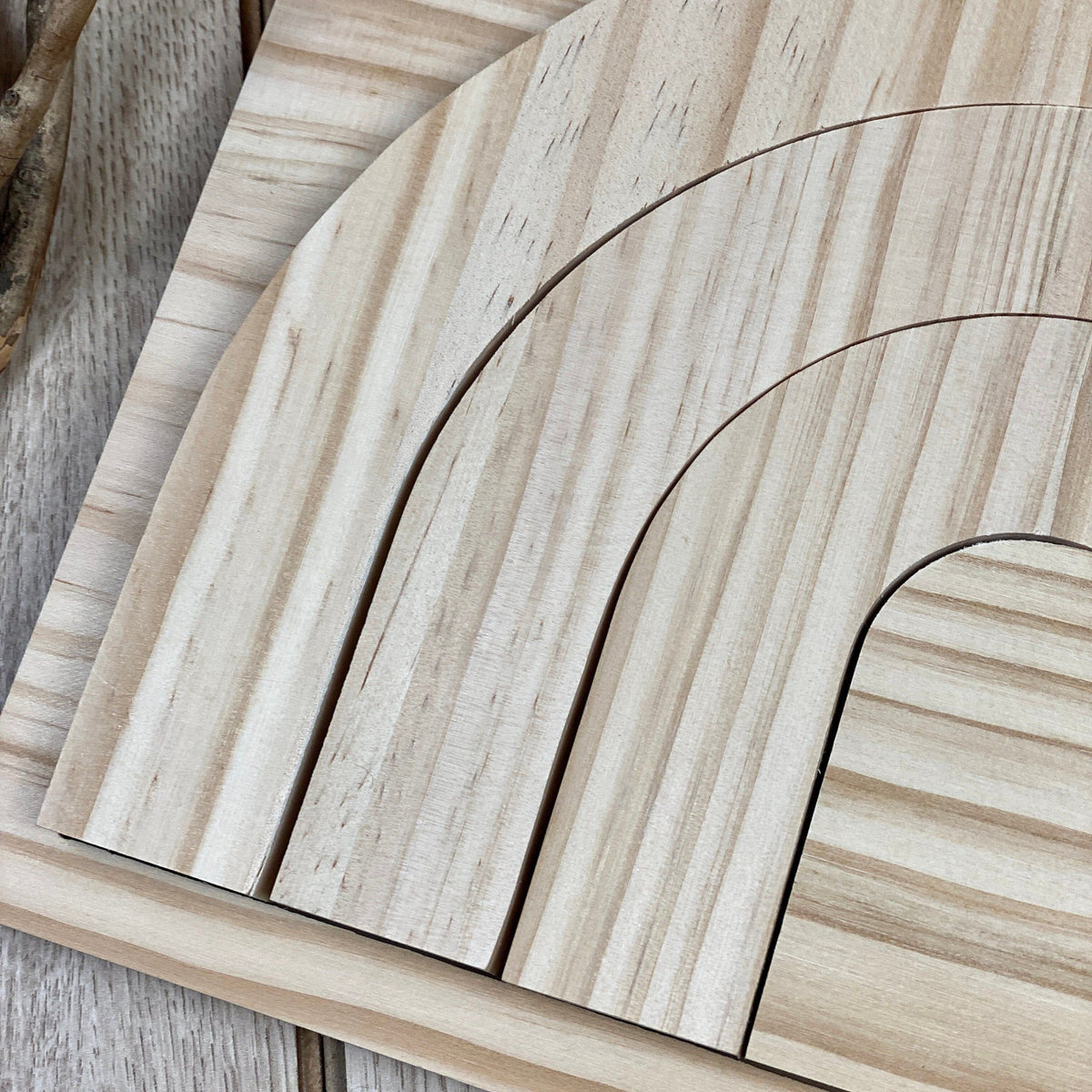 Natural Wooden Rainbow Puzzle Board, Nursery Decor