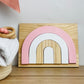 Pink Wooden Rainbow Puzzle Board, Nursery Decor