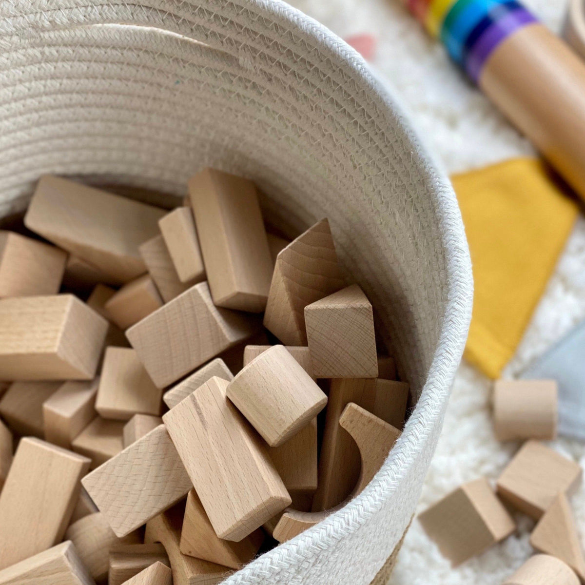 100 Piece Natural Wooden Blocks Set