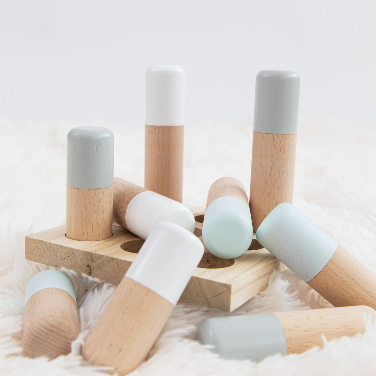 Perfectly Imperfect Blue Wooden Peg Board