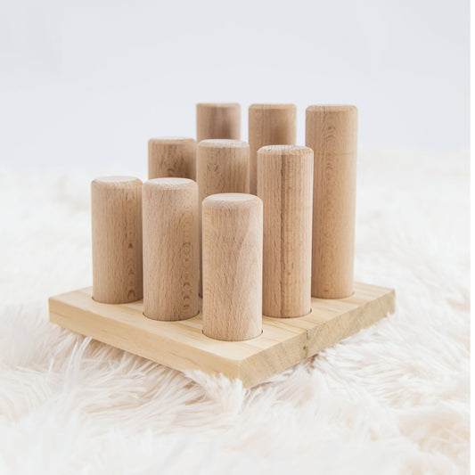 Natural Wooden Stacking Pyramid & Peg Board Sorter
